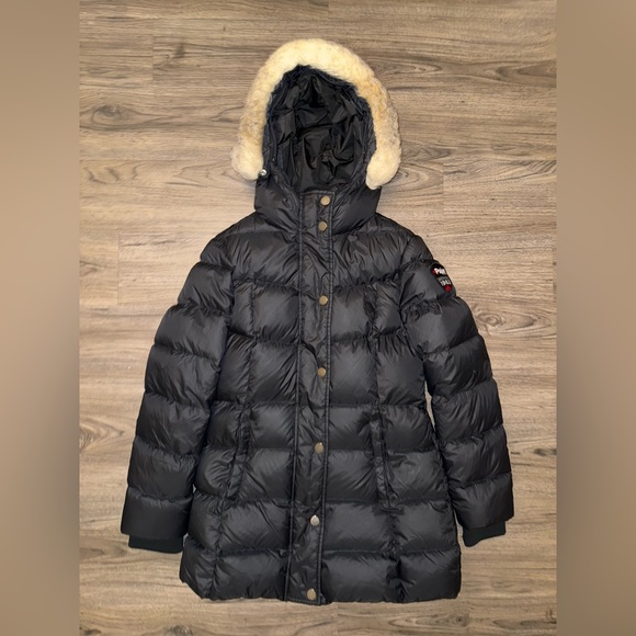 Pajar Canada Down Jacket Parka Womens Med- Fur Hood Puffer Winter Coat Black - Picture 1 of 9